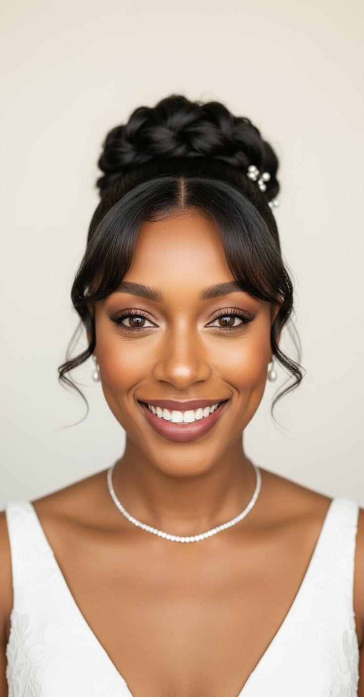 After Bridal Updo With Bangs